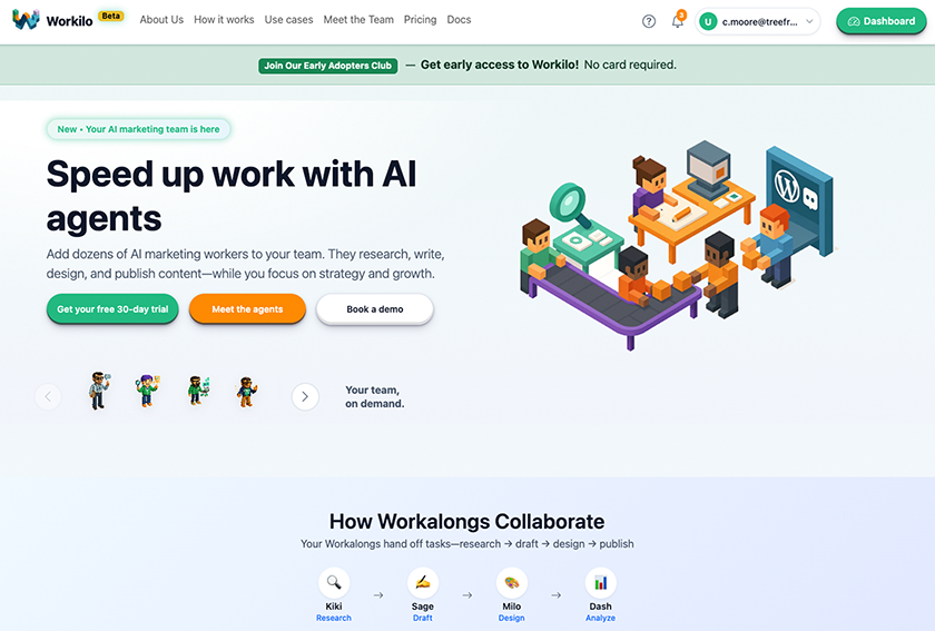 Workilo AI-powered productivity platform with collaborative AI assistants